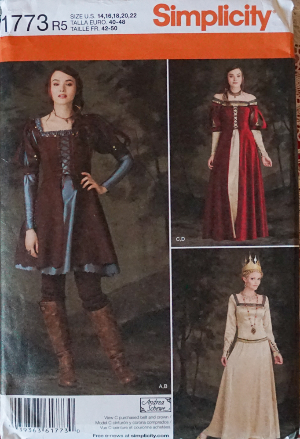 Simplicity 1773 Andrea Schewe Renaissance Celtic Warrior Queen Gown Pattern Sz 14 16 18 22